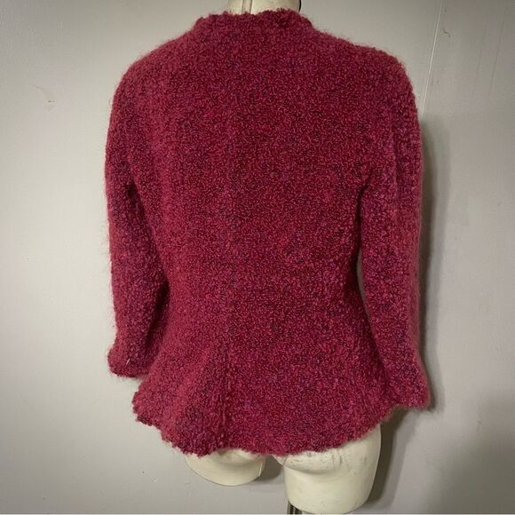 Vintage Armani Collezioni Fuchsia Boucle Peplum Jacket Women’s Size 10 - Picture 2 of 4